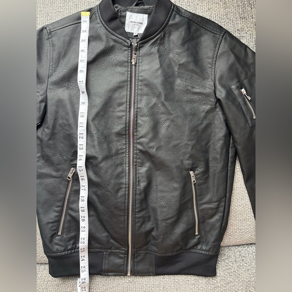 Brand New Jack & Jones Faux Leather Bomber Jacket – Size Small - Picture 12 of 14